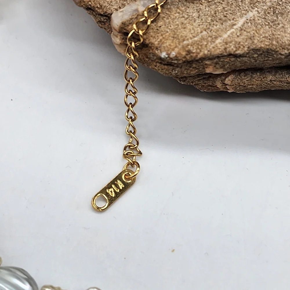 Cult Gaia Genuine Pearls 14K Gold plated Necklace Real Raw Coin Pearls